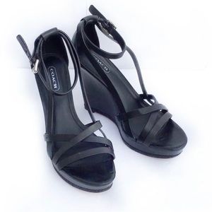 Coach Maleena Leather Platform Wedges